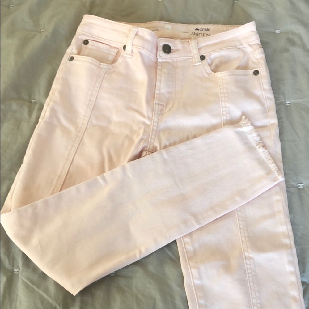 7 For All Mankind Girls Pale Pink Skinny Jeans